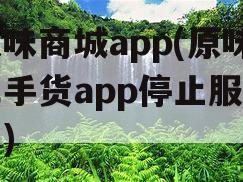 原味商城app(原味二手货app停止服务了)